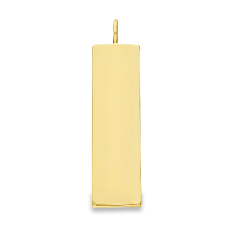 9ct Yellow Gold Plain Rectangular Ingot Pendant - 13x43x2.5mm
