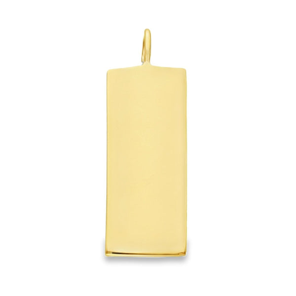 9ct Yellow Gold Plain Ingot Pendant - 16x39x4.5mm - 31.3g