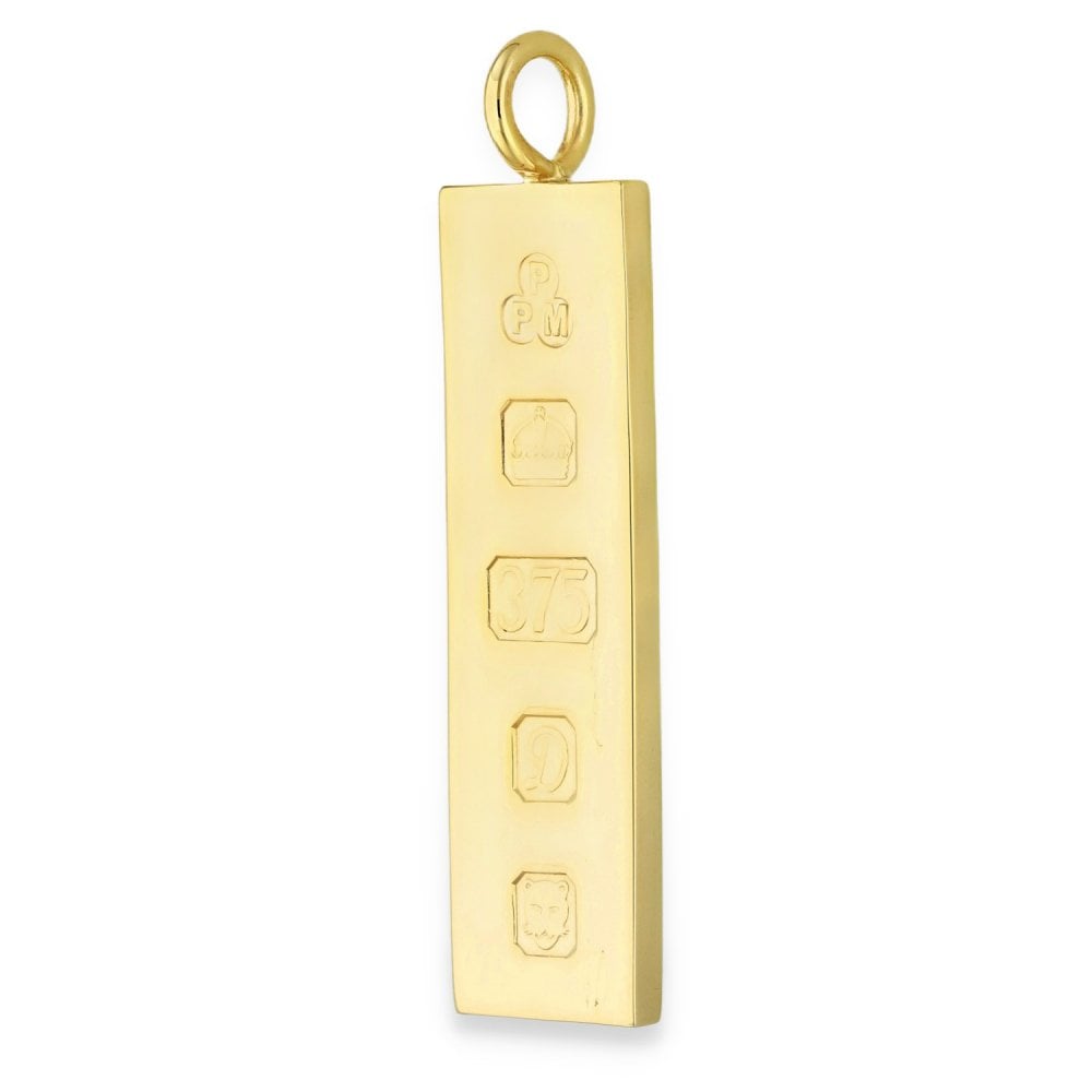 9ct Yellow Gold Plain Rectangular Ingot - 13x43x2.5mm - 15.2g