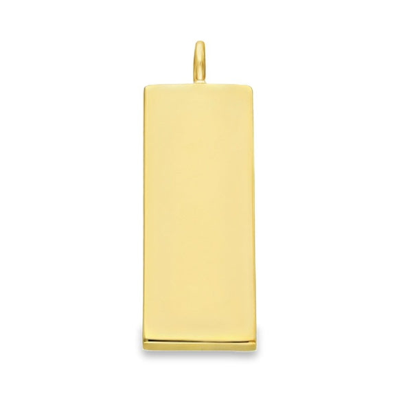 9ct Yellow Gold Plain Ingot Pendant - 16x38x4.5mm - 30.4g