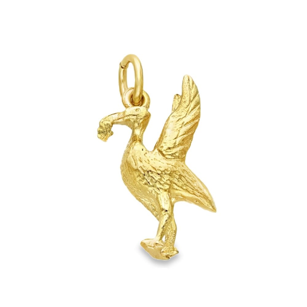 9ct Yellow Gold Liverbird Pendant - 8x19x6mm - 3.3g