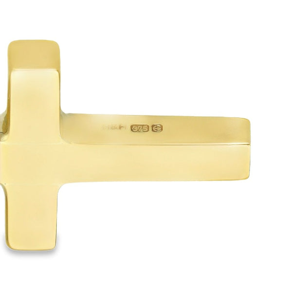9ct Yellow Gold Plain Block Cross Pendant - 29x19x3.5mm - 6.3g