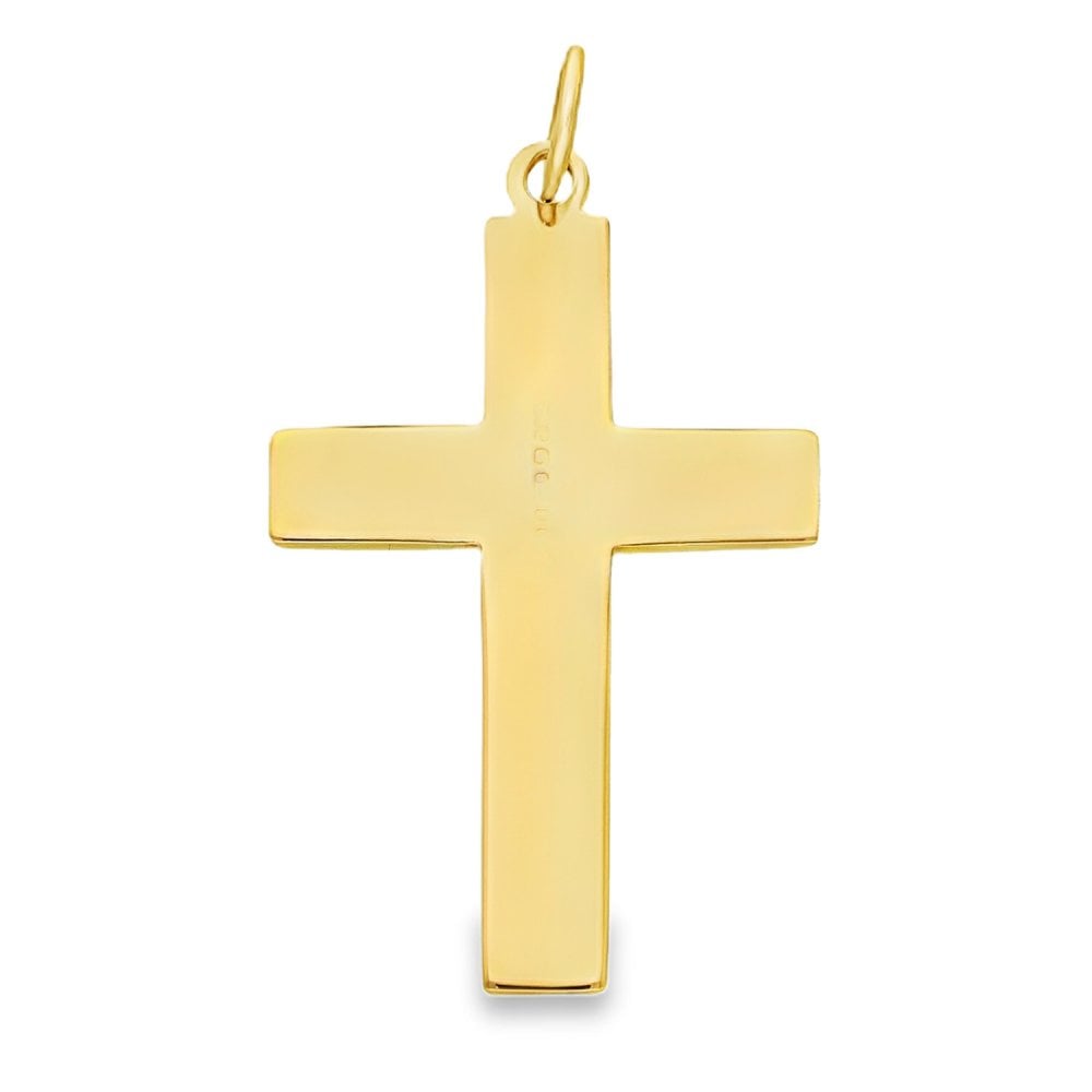 9ct Rose Gold Plain Flat Cross Pendant - 35x22x1.5mm - 4.2g