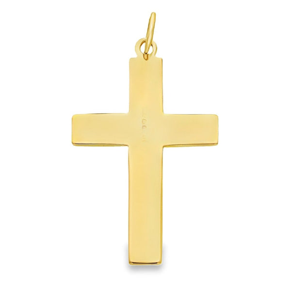 9ct Rose Gold Plain Flat Cross Pendant - 35x22x1.5mm - 4.2g