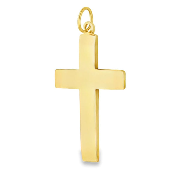 9ct Rose Gold Plain Flat Cross Pendant - 35x22x1.5mm - 4.2g
