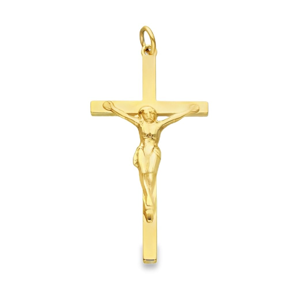 9ct Yellow Gold Crucifix Cross Pendant - 24x48x5mm - 5.6g