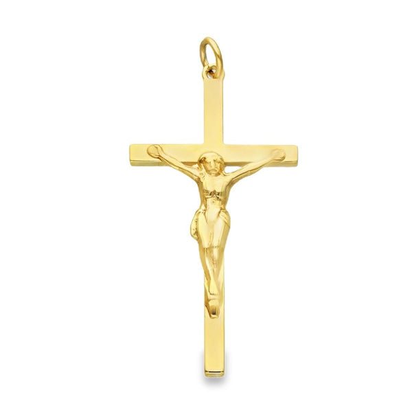 9ct Yellow Gold Crucifix Cross Pendant - 24x48x5mm - 5.6g