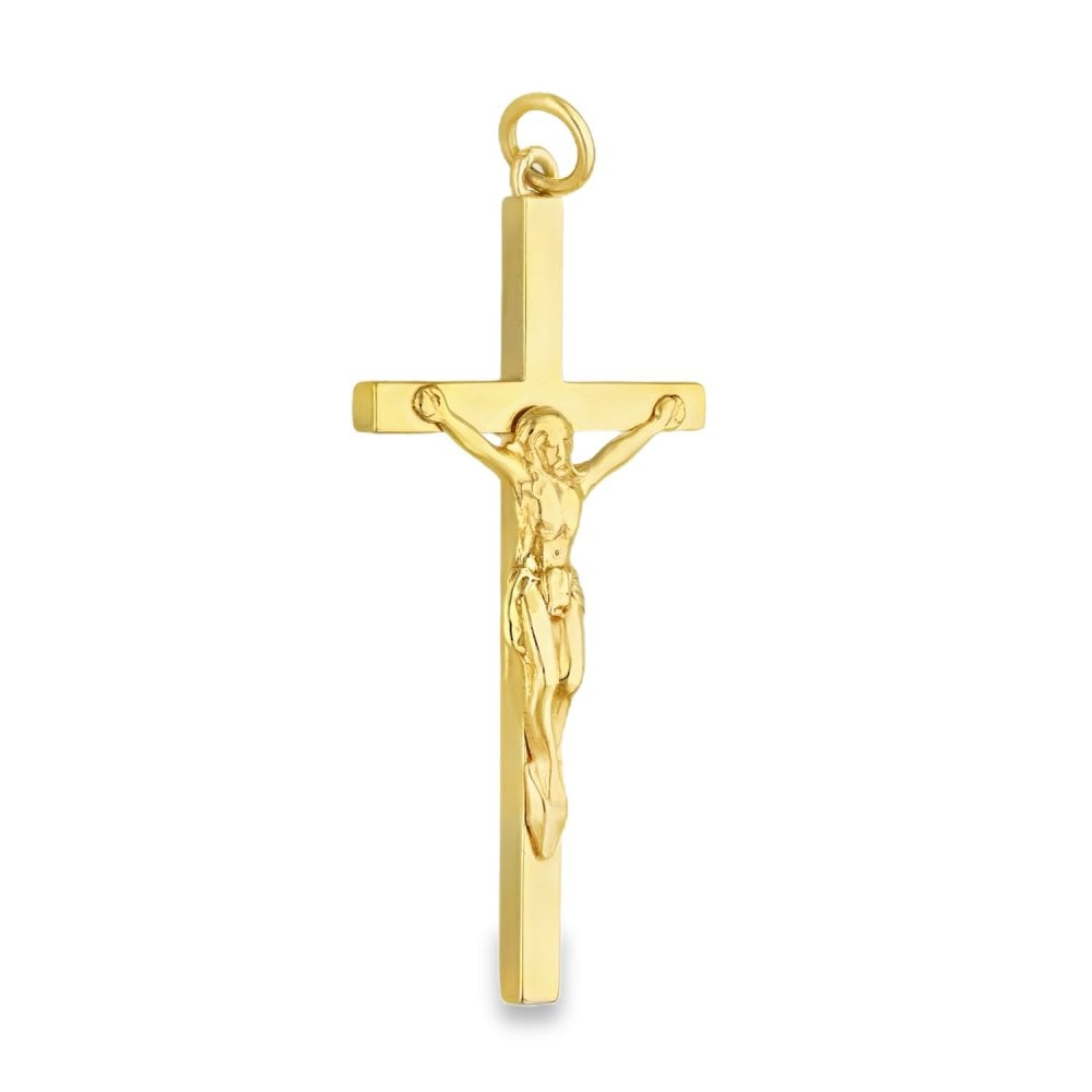 9ct Yellow Gold Crucifix Cross Pendant - 24x48x5mm - 5.6g