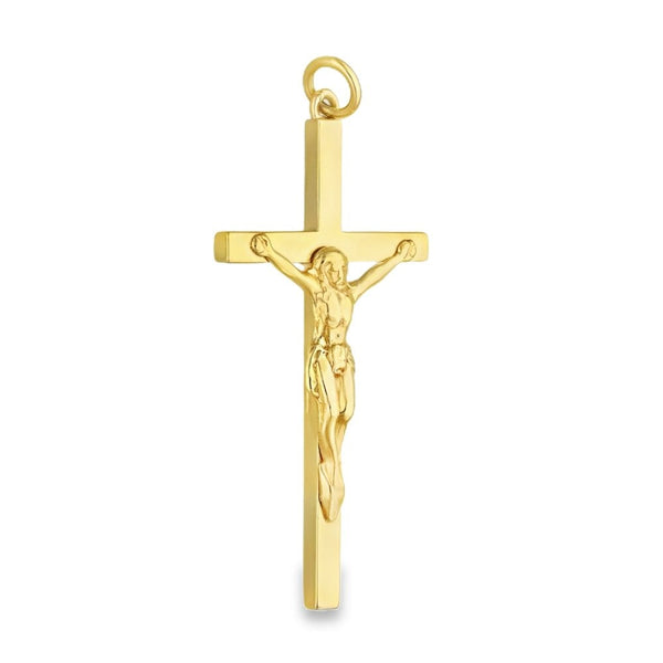 9ct Yellow Gold Crucifix Cross Pendant - 24x48x5mm - 5.6g
