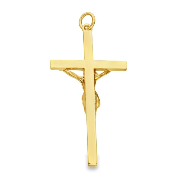 9ct Yellow Gold Crucifix Cross Pendant - 24x48x5mm - 5.6g