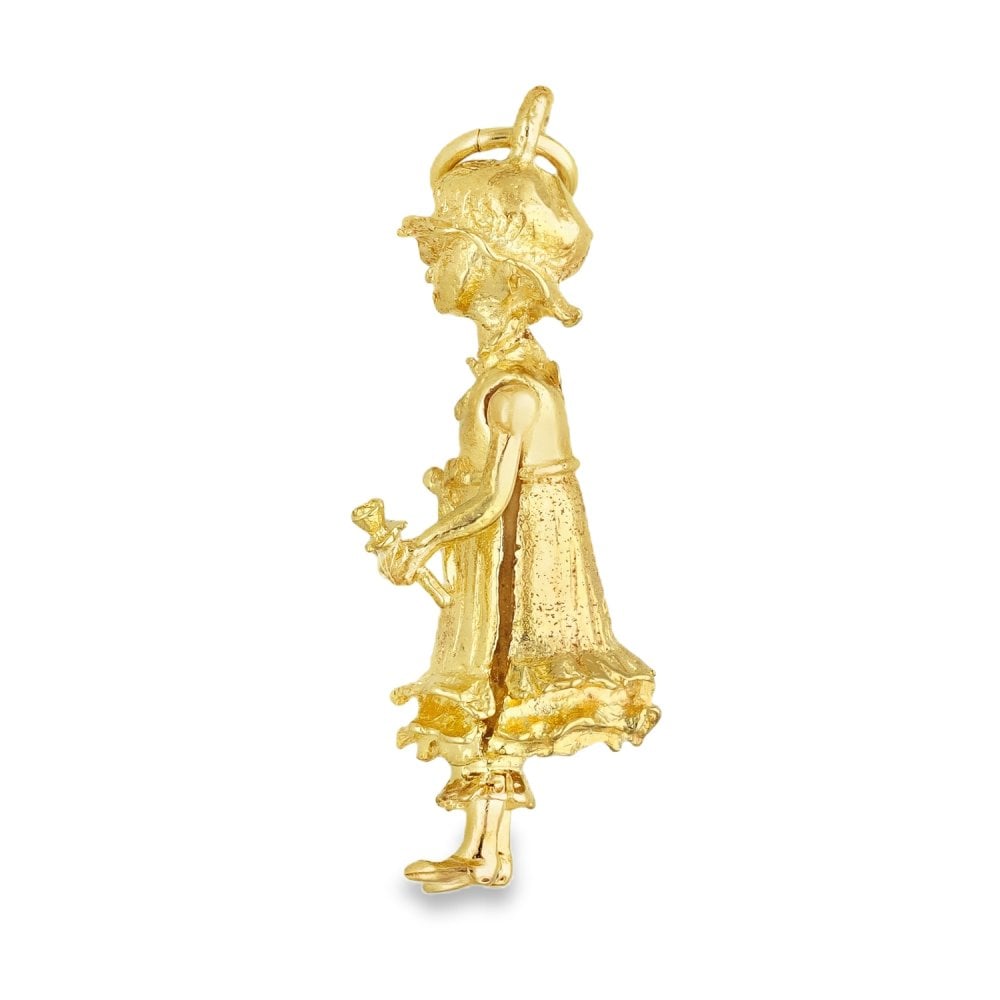 9ct Yellow Gold Maid Pendant - 31x11x10mm - 4.7g