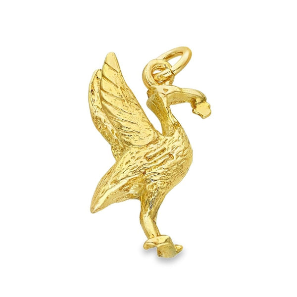 9ct Yellow Gold Liverbird Pendant - 12x20x6mm - 3.5g