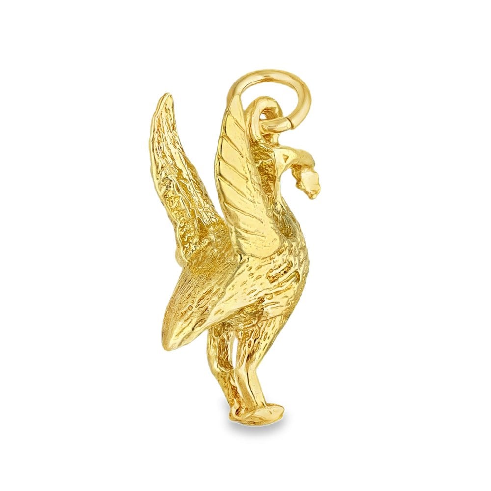 9ct Yellow Gold Liverbird Pendant - 12x20x6mm - 3.5g