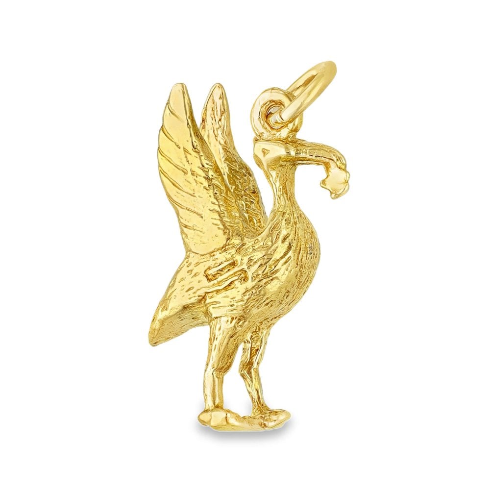 9ct Yellow Gold Liverbird Pendant - 12x20x6mm - 3.5g