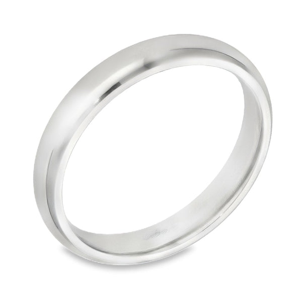 950 Platinum Plain Court Wedding Band - Size W - 4mm