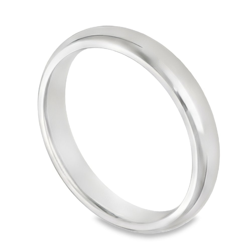 950 Platinum Plain Court Wedding Band - Size W - 4mm