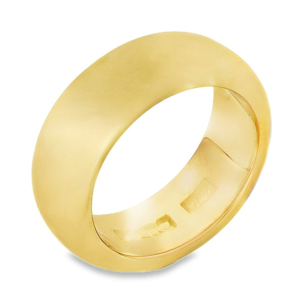 22ct Yellow Gold Plain D-Shape Wedding Band - Size I½ - 7mm