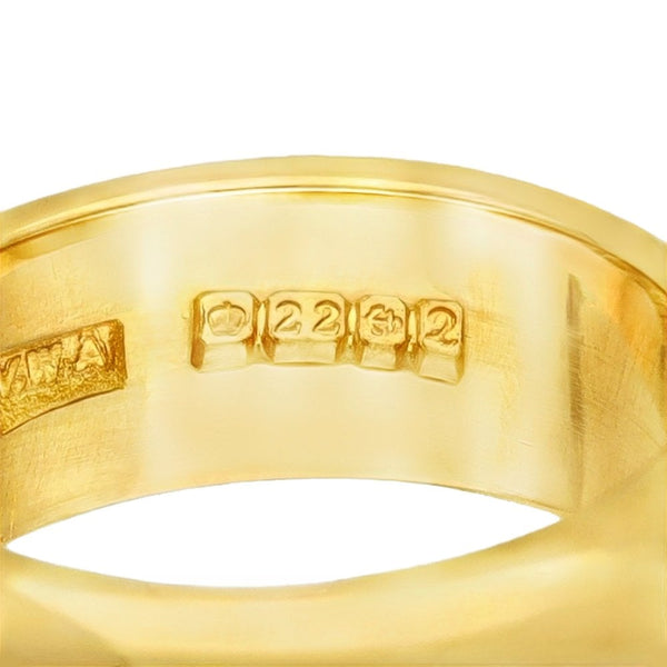 22ct Yellow Gold Plain D-Shape Wedding Band - Size I½ - 7mm