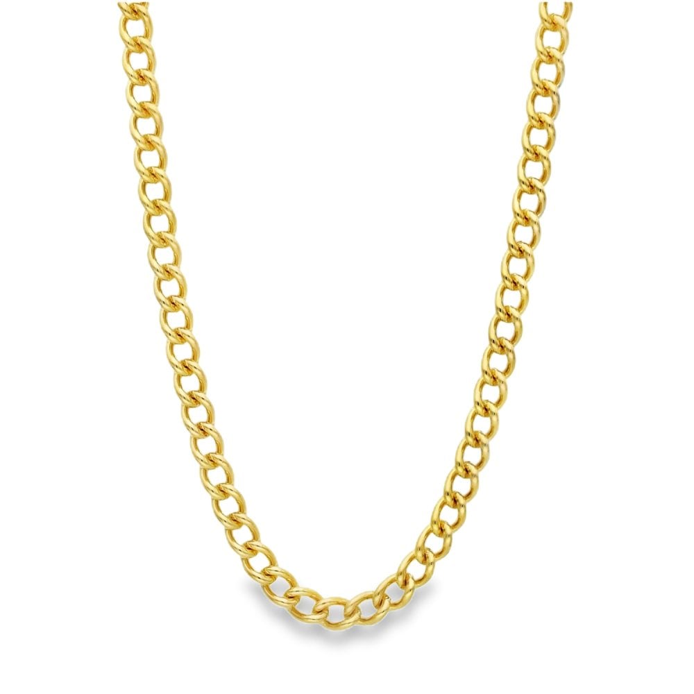 9ct Yellow Gold Curb Chain - 18" - 37.9g