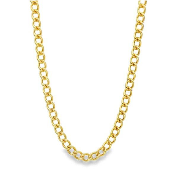 9ct Yellow Gold Curb Chain - 18" - 37.9g