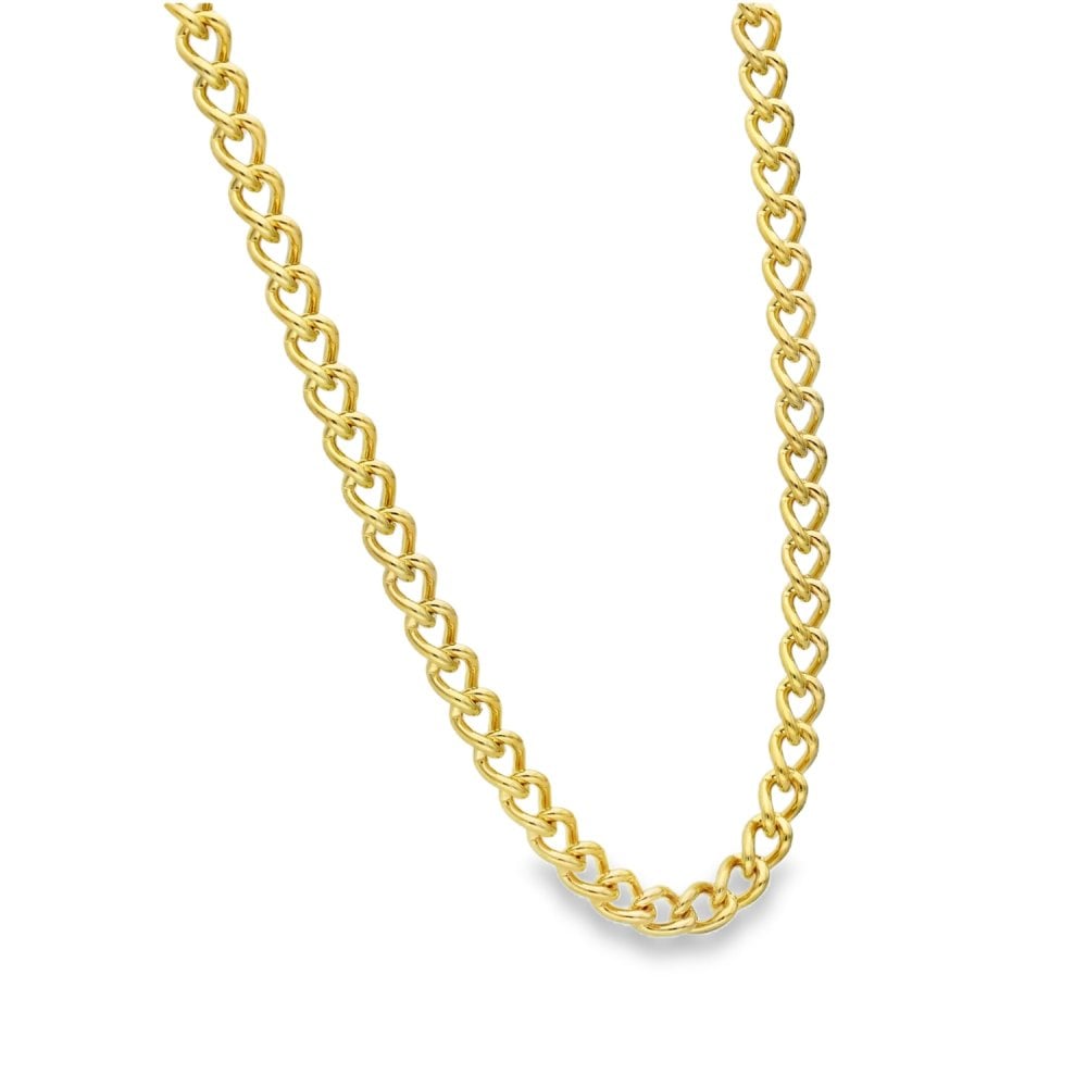 9ct Yellow Gold Curb Chain - 18" - 37.9g