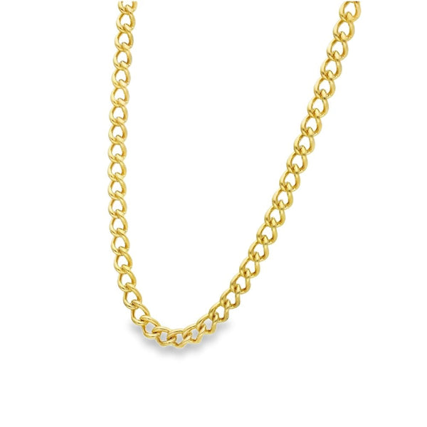 9ct Yellow Gold Curb Chain - 18" - 37.9g