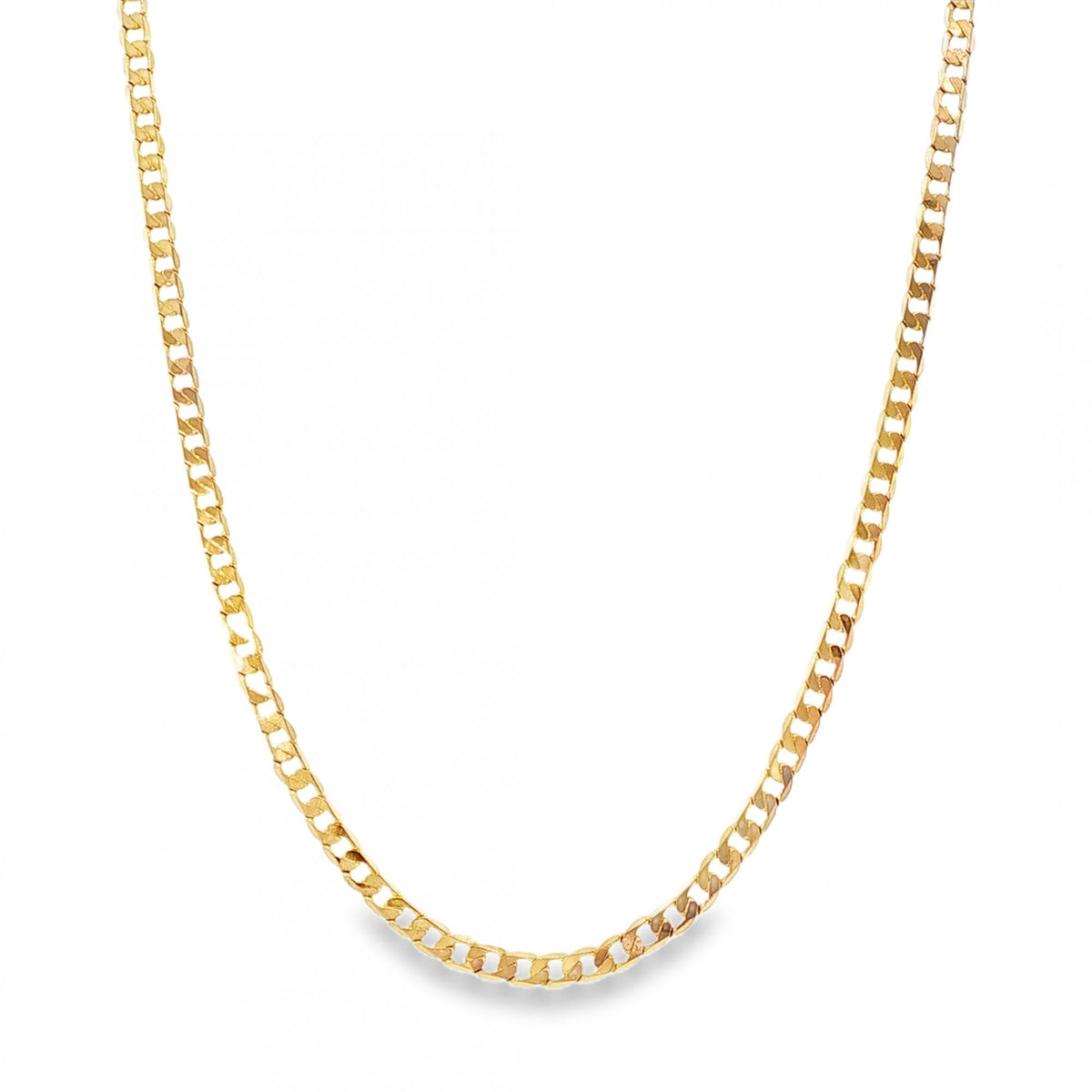 9ct Yellow Gold Open Oval Curb Chain - 20" - 9.0g