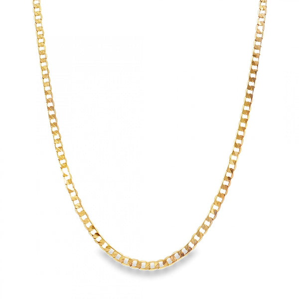 9ct Yellow Gold Open Oval Curb Chain - 20" - 9.0g