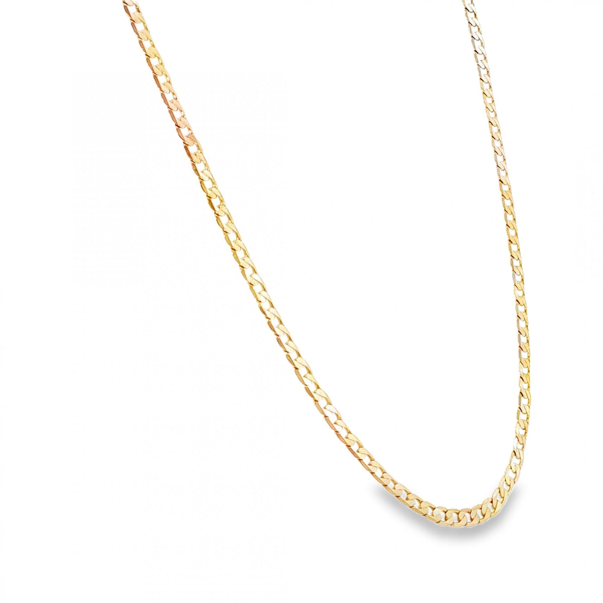 9ct Yellow Gold Open Oval Curb Chain - 20" - 9.0g
