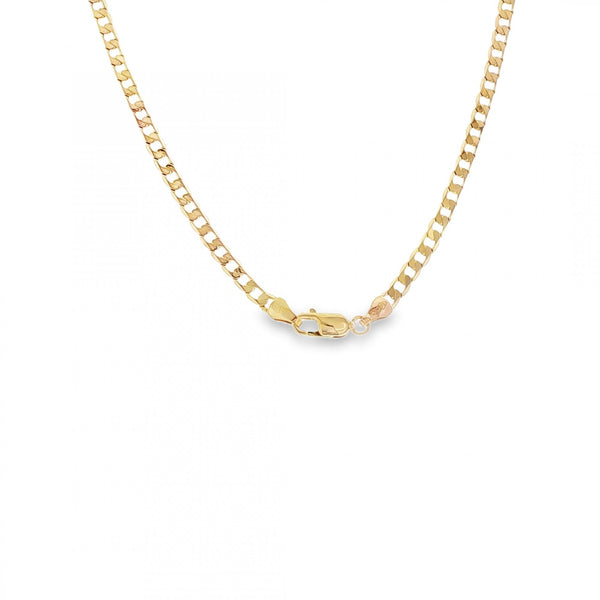 9ct Yellow Gold Open Oval Curb Chain - 20" - 9.0g