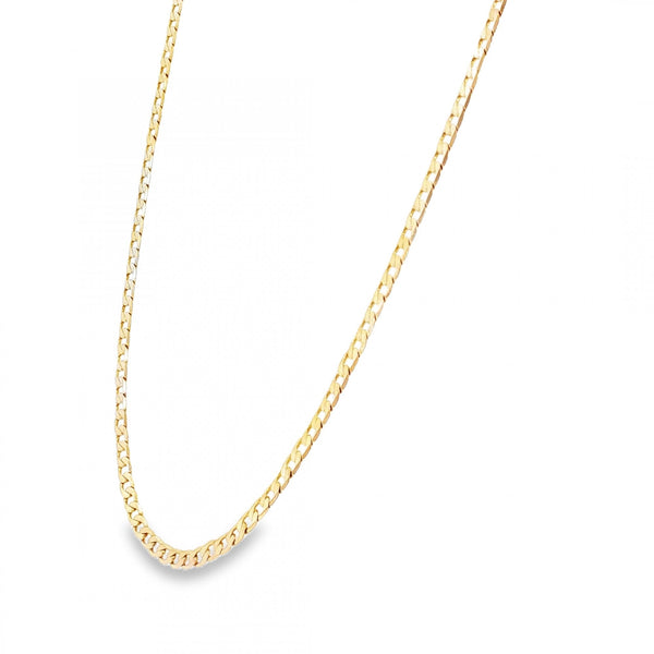 9ct Yellow Gold Open Oval Curb Chain - 20" - 9.0g
