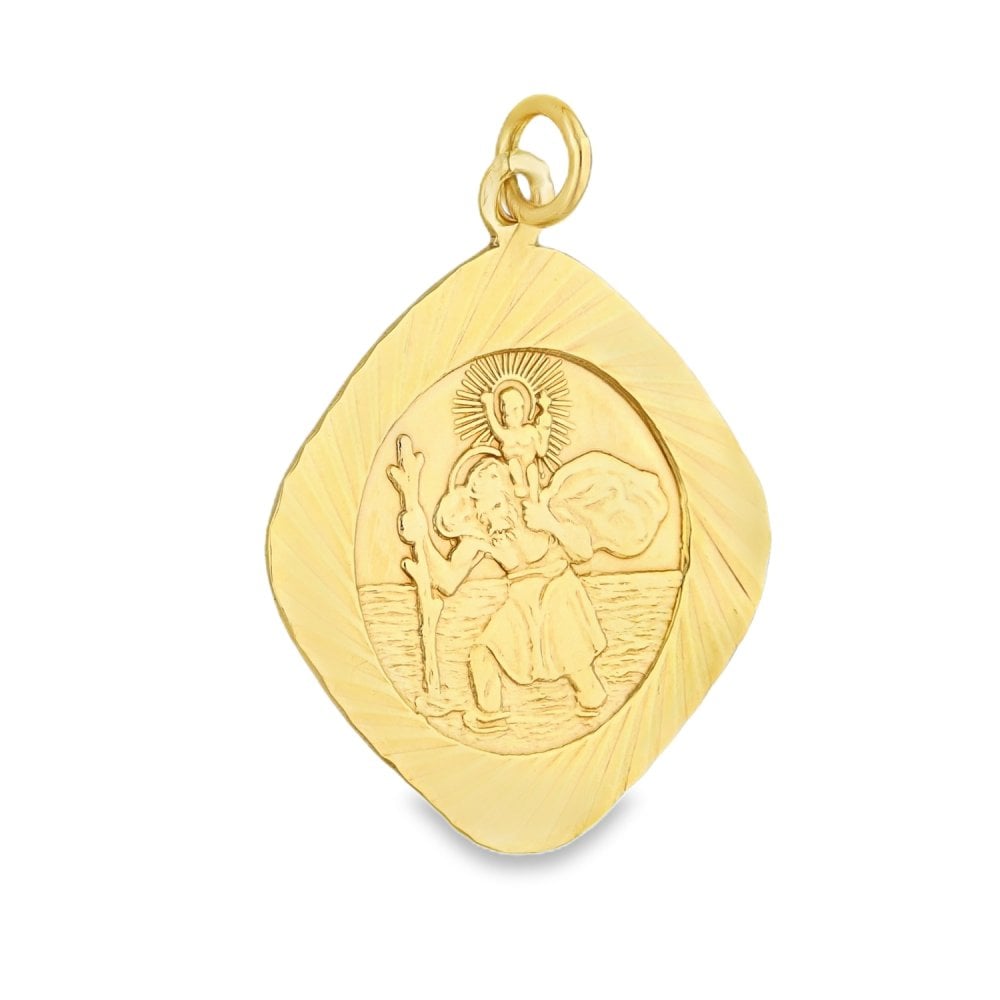 9ct Yellow Gold St Christopher Pendant - 23x26x1mm - 2.7g
