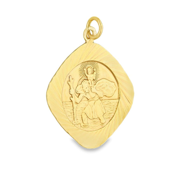 9ct Yellow Gold St Christopher Pendant - 23x26x1mm - 2.7g