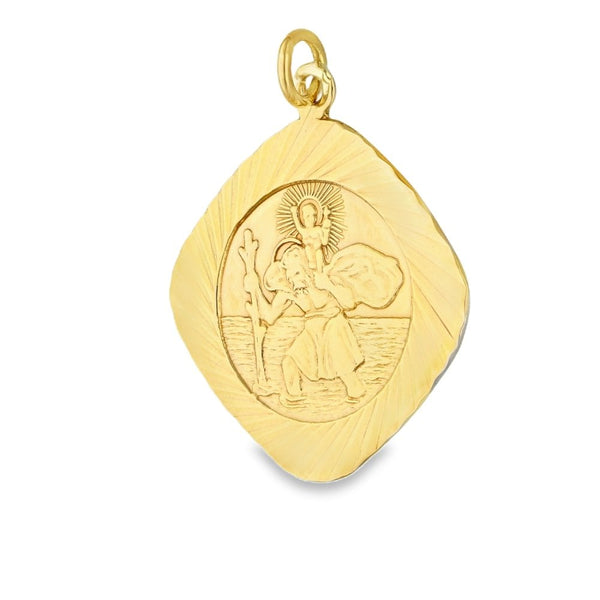 9ct Yellow Gold St Christopher Pendant - 23x26x1mm - 2.7g
