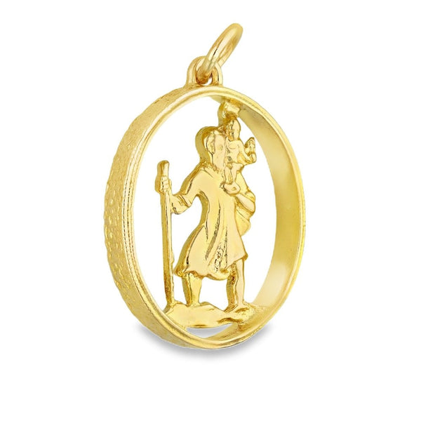 9ct Yellow Gold Open St. Christopher Pendant - 18x25x4mm - 3.5g