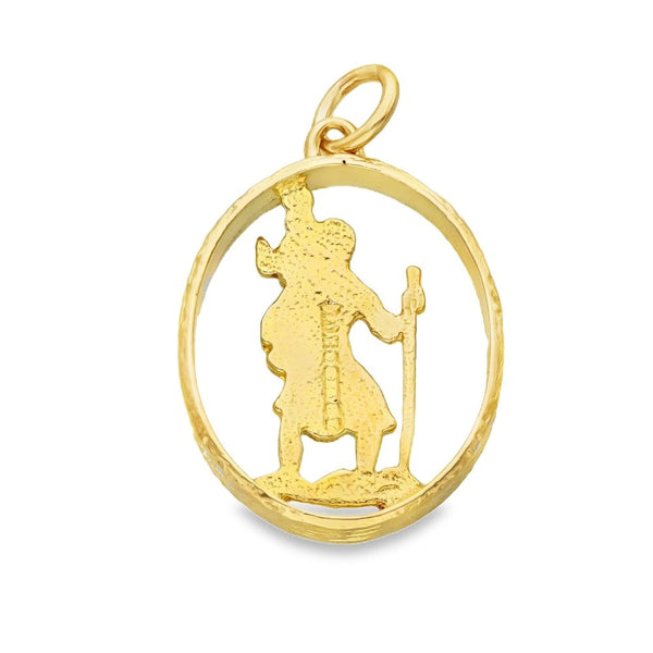 9ct Yellow Gold Open St. Christopher Pendant - 18x25x4mm - 3.5g