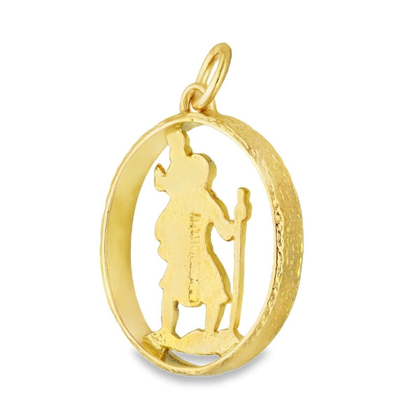 9ct Yellow Gold Open St. Christopher Pendant - 18x25x4mm - 3.5g