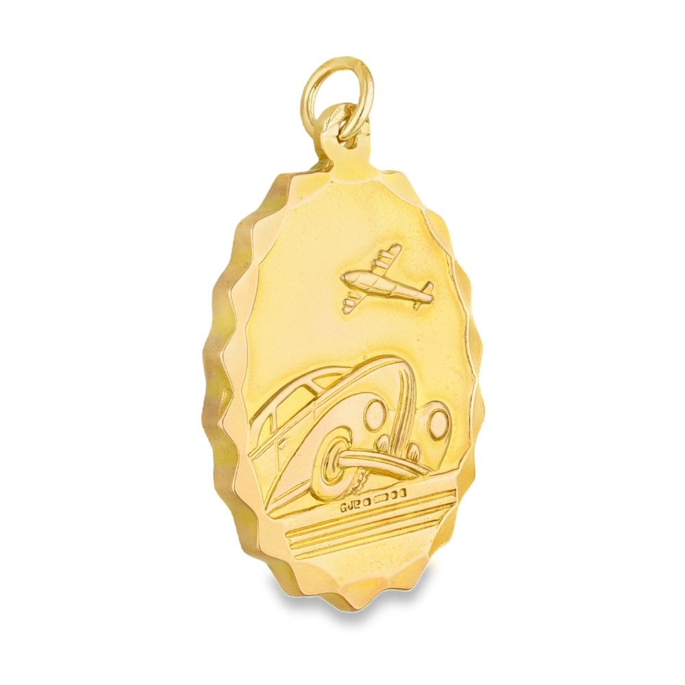 9ct Yellow Gold Oval St. Christopher Pendant -23x34x4.5mm -16.5g