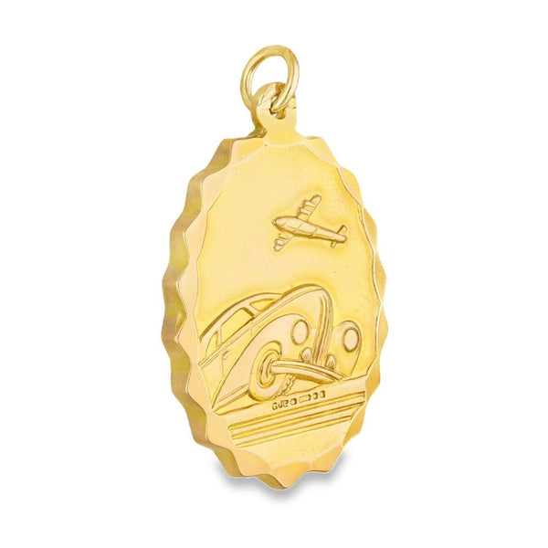 9ct Yellow Gold Oval St. Christopher Pendant -23x34x4.5mm -16.5g