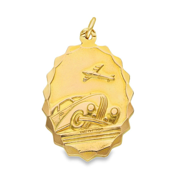 9ct Yellow Gold Oval St. Christopher Pendant -23x34x4.5mm -16.5g