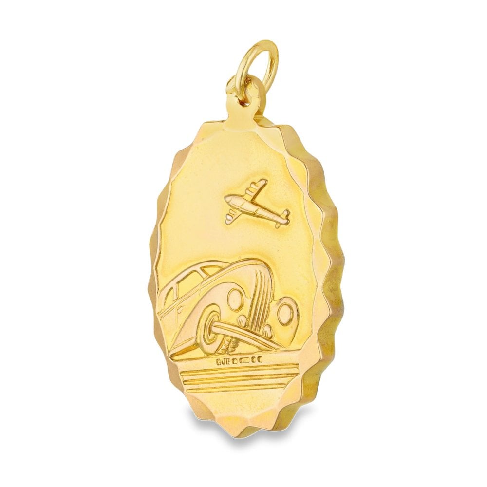 9ct Yellow Gold Oval St. Christopher Pendant -23x34x4.5mm -16.5g