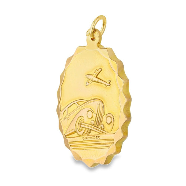 9ct Yellow Gold Oval St. Christopher Pendant -23x34x4.5mm -16.5g