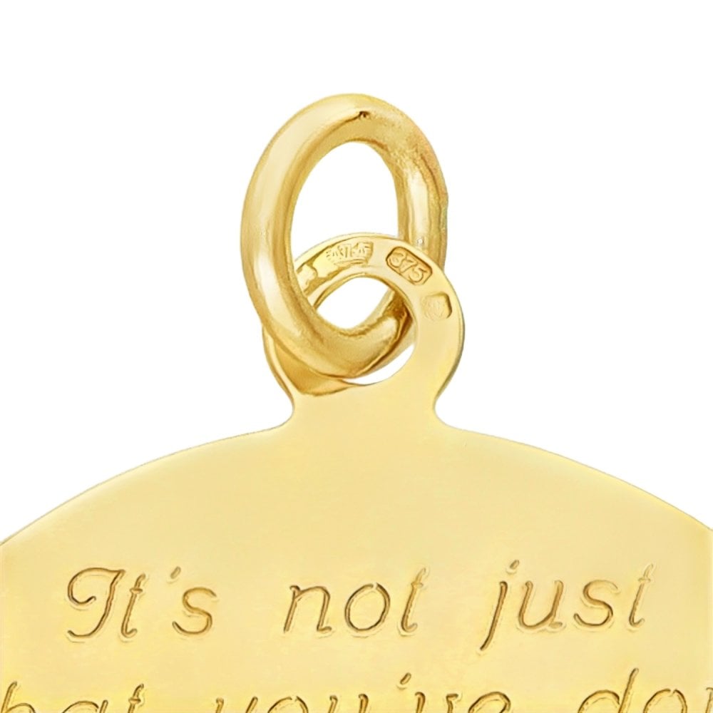 9ct Yellow Gold Engraved Message St. Christopher Pendant - 1.8g