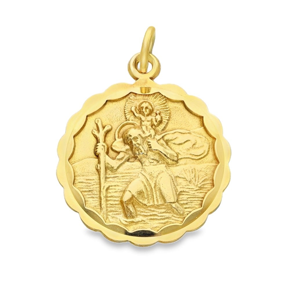 9ct Yellow Gold St. Christopher Pendant - 18x21x2mm - 3.9g