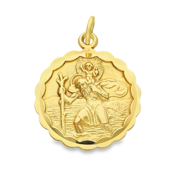 9ct Yellow Gold St. Christopher Pendant - 18x21x2mm - 3.9g