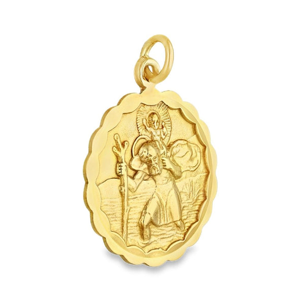9ct Yellow Gold St. Christopher Pendant - 18x21x2mm - 3.9g