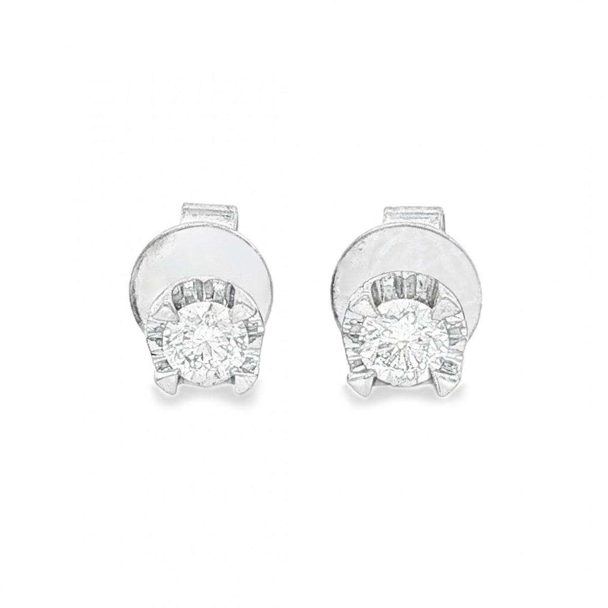 18ct White Gold Diamond Stud Earrings - 5x5mm - 0.30ct