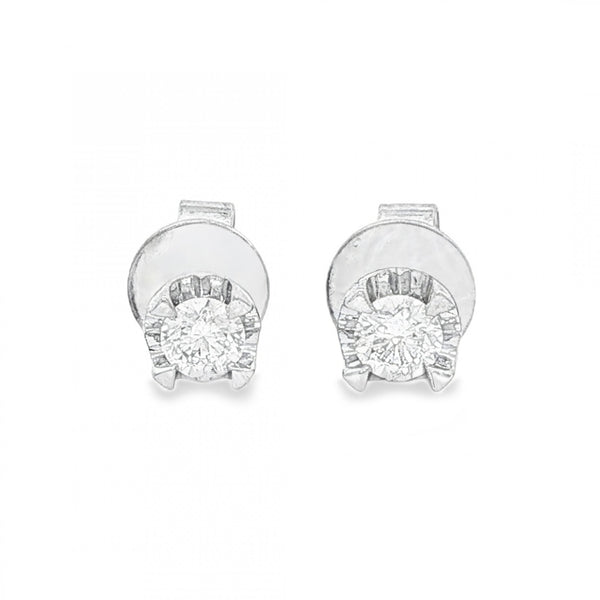 18ct White Gold Diamond Stud Earrings - 5x5mm - 0.30ct