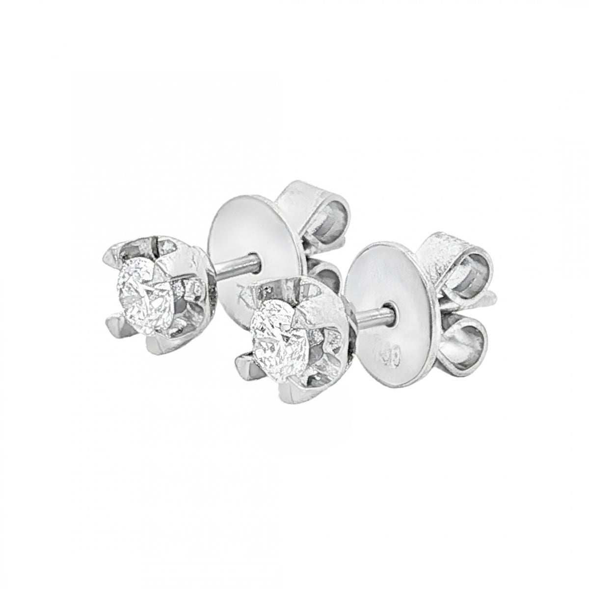 18ct White Gold Diamond Stud Earrings - 5x5mm - 0.30ct