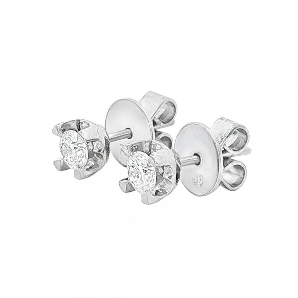 18ct White Gold Diamond Stud Earrings - 5x5mm - 0.30ct